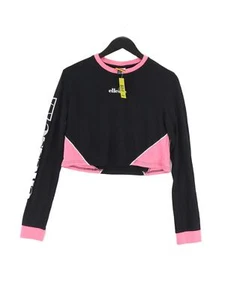 Ellesse Women's Top UK 12 Black 100% Cotton Long Sleeve Round Neck Basic - Picture 1 of 5