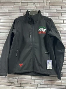 Cowboy hardware S men black jacket Viva Mexico embroider zip soft shell NWT - Picture 1 of 12