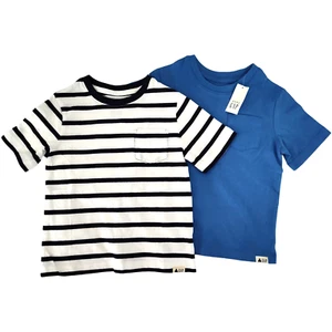 Baby Gap Boy Sz 4 Short Sleeve Shirt Lot Blue White Stripe Cotton Playtime Fave - Picture 1 of 4