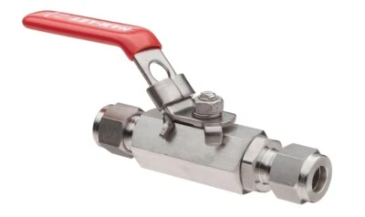 1/4 Tube 316ss Ball Valve W/Lock Handle (2000 Psi) Ham-Let H-700-SS-L-1/4-T-LD - Image 1 of 4
