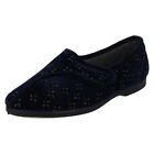 SALE Ladies EMILY 2 Navy &amp; Gold indoor riptape strap slippers by LADYLOVE
