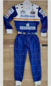 Tuta da corsa go kart toppe ricamate Ayrton Senna Rothmans 1994, in tutte le taglie - Foto 1 di 2
