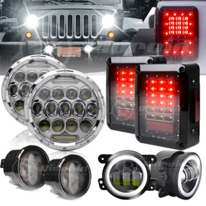 Combo 7" Led Headlights Fog Turn Signals Tail Lights For Jeep Wrangler JK 07-18 - Picture 1 of 12