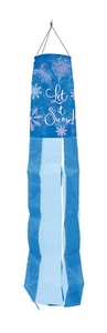 Glitzernde Schneeflocken Winter Windsack Let It Snow 40"L Briarwood Lane - Bild 1 von 2
