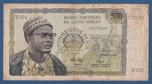 GUINEA BISSAU -- 500 PESOS ( 24.9.1975 ) -- BC / F -- SERIE U001 -- PICK 3a . - Imagen 1 de 2