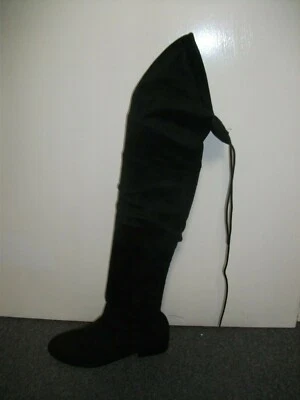 Missguided Botas hasta el muslo textiles negras UK 3 EU 36 JS190 OO 16 Foto 1 de 4