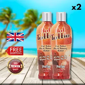 2 x Pro Tan Hot Tottie Hot Action Dark Tanning Lotion 250ml - Golden Glow! - Picture 1 of 1