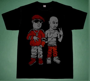 Neu Cajmear schwarz rot gezüchtet 2er-Pack berüchtigt Big Rap ikonische Figuren T-Shirt Cartoon - Bild 1 von 5