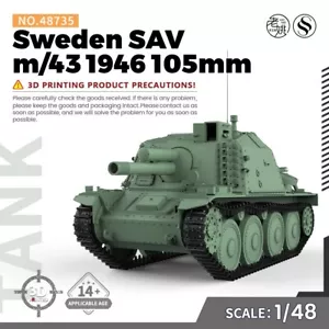 SSMODEL SS48735 1/48 kit modellino militare Svezia SAV m/43 1946 105mm WoT GUERRA - Foto 1 di 11