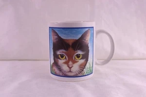 Cat Face Mug Calico Brown Black White - Picture 1 of 6