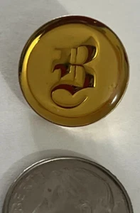 Brioni Monogram Replacement Button Amber Acrylic, White & Gold￼ .6 Inch - Picture 1 of 6