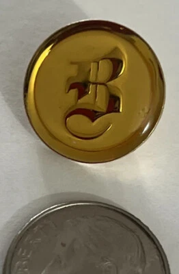 Brioni Monogram Replacement Button Amber Acrylic, White & Gold￼ .6 Inch - Image 1 of 4