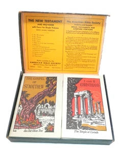 American Bible Society New Testament and Proverbs Box Set • 11 Mini Booklets KJV - Picture 1 of 11