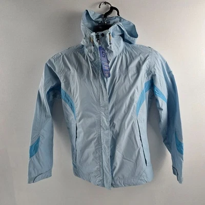 NUEVO CON ETIQUETAS Columbia Storm Chaqueta Embalable Seca Mujer Azul Pequeña 4790 Cremallera Completa Foto 1 de 4