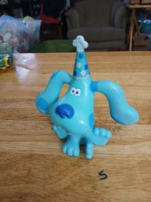 Sombrero de cumpleaños de colección 1998 Blues Clues posable figura de acción adorno de pastel metro  Foto 1 de 4