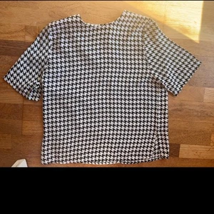 Vintage Black and White Houndstooth Blouse Top 89s-90s M-L (Bust 104cm) - Picture 1 of 6