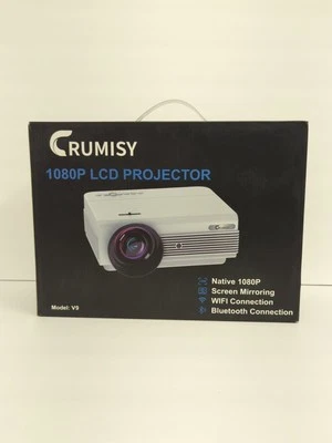 Crumisy1080P WiFi Bluetooth Projector 4K Support 300ANSI Outdoor Movie Projector - Image 1 of 4