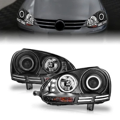 Anzo 121345 Black Projector Headlights for 06-09 Volkswagen Jetta/GTI/Rabbit - Image 1 of 4