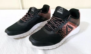 Reebok Women's Black & Orange Athletic Sneaker Shoes - Worn Once - Sz 6-1/2 - Picture 1 of 7