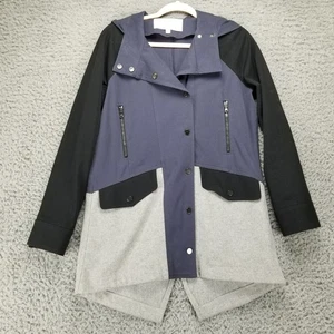 Chaqueta Barba Veronica Mujer 8 Azul y Gris Lana y Cachemira Abrigo *Leer* - Imagen 1 de 12
