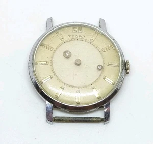 Vintage Tegra Tschuy Franz 17J Mystery Dial Mechanical Wrist Watch Runs - Picture 1 of 5