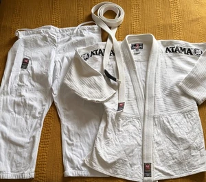 Atama White Brazilian Jiu Jitsu Traditional Gi Sz A4 Kimono Pants & Belt Cotton - Picture 1 of 22
