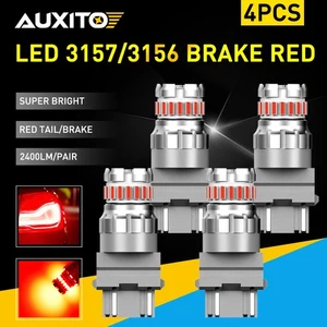 Bombillas de señal de seguridad 4 piezas AUXITO 3157 LED rojo freno parada estacionamiento luz trasera 3156 - Imagen 1 de 12