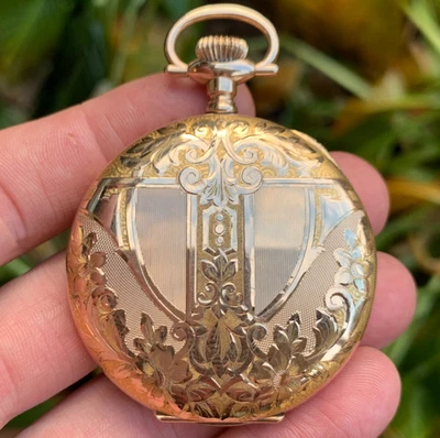1904 Elgin Grade 243 3 Finger Bridge Gold Filled Hunting Pocket Watch - Mint - Image 1 of 4