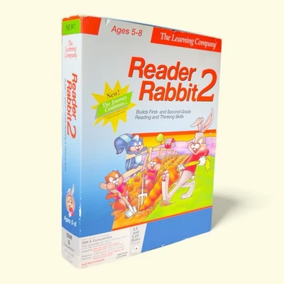 The Learning Co Reader Rabbit 2 CD Rom Wind Mac Box Guide Phonic Vtg 1994  - Image 1 of 4