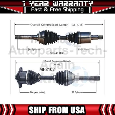 2 ejes articulados delanteros TrakMotive CV para Dodge D50 1982 Foto 1 de 3