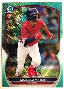 2023 Bowman Chrome Prospect MARCELO MAYER #BCP-107 Aqua Shimmer Refractor /125 - Picture 1 of 2