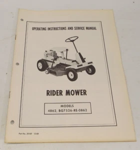 Rider Mower Model 4862, BG7526-RE-0862 Operating Instructions & Service Manual - Picture 1 of 1