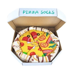 Novelty Pizza Socks – 4-Pack Fun Gift Set for Men & Women - Picture 1 of 12