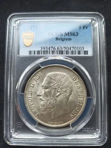 Belgium : 5 Francs 1871 ; PCGS : MS 63 - Picture 1 of 2