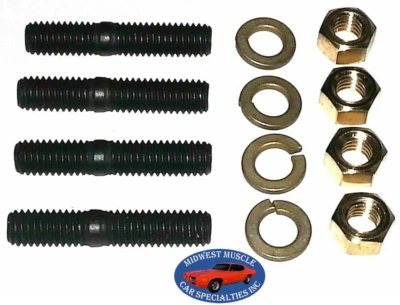 Perno perno de cabeza colector de admisión de escape del motor Ford Lincoln Mercury 3/8" 4 piezas G Foto 1 de 4