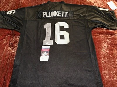 Jim Plunkett Oakland Signed Gray Football Jersey SB XV MVP Inscribed JSA - Image 1 of 4