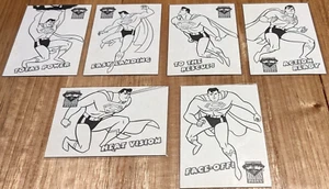Superman action packs 6 Colouring in card set & 1996 Skybox DC C1 C2 C3 C4 C5 C6 - Picture 1 of 2