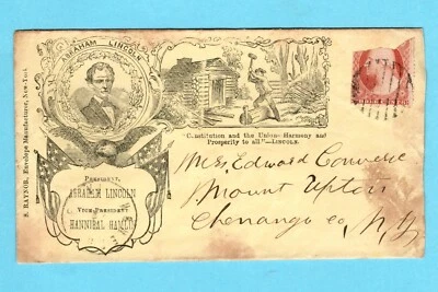 S.Raynor printed Civil War Cover featuring President Lincoln/Honesdale, PA - Image 1 of 2