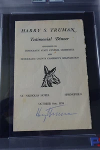 Harry Truman Presidente de los Estados Unidos Autografiado Programa De Colección PSA LOSA - Imagen 1 de 3