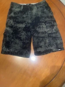 Vans camouflage Cargo Shorts Boys Size 16 Black And Grey - Picture 1 of 1