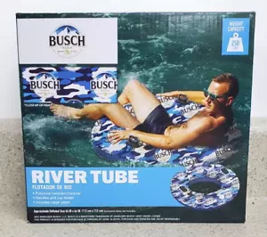 LOGOTIPO DE CERVEZA BUSCH Adulto Río Flotador Tubo Manijas Portavasos Flotador de Agua Inflable - Imagen 1 de 4