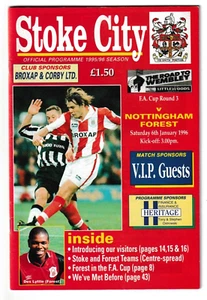 Stoke City v Nottingham Forest 1995/96 FA Cup 3rd Round - Picture 1 of 1