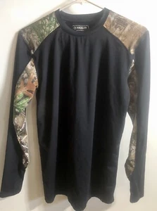 Magellan Outdoors Hunt Gear Camo/Black Small, Long Sleeve, Pull Over Men’s Shirt - Picture 1 of 3
