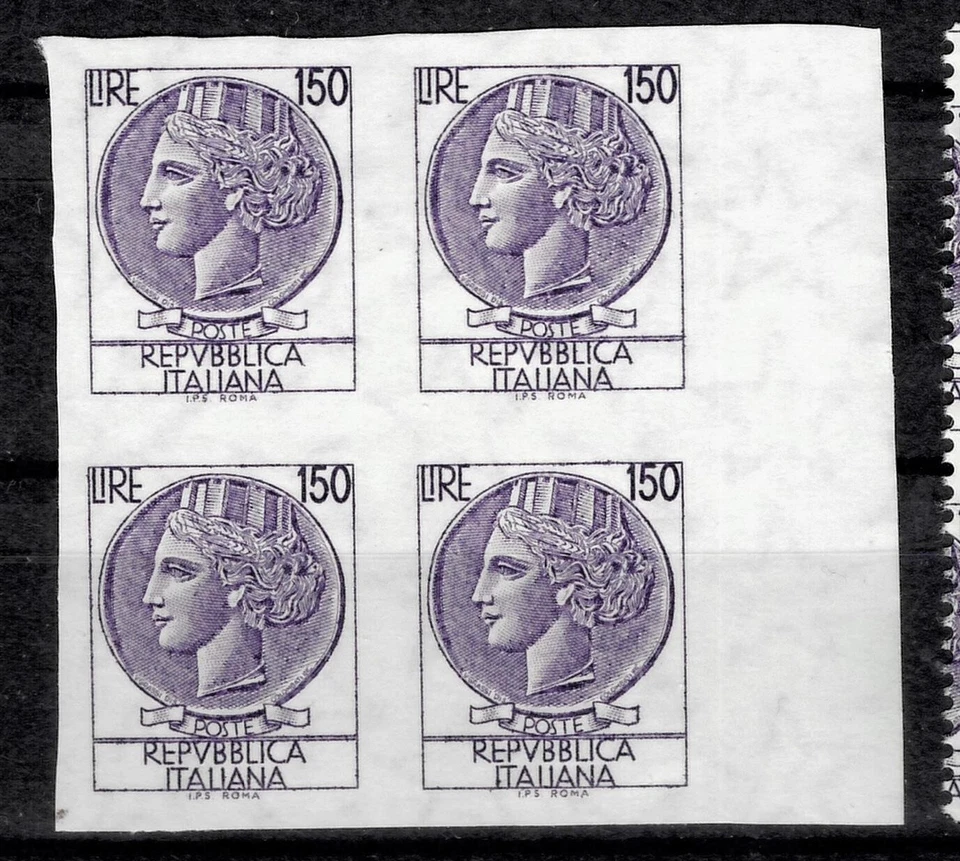 Italy 1976 ☀ 150 Lire ☀ MNG imperforated stamps - Image 1 of 2