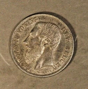 1899 Belgium 50 Centimes High Grade Silver Luster - Picture 1 of 2