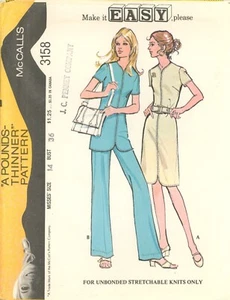 McCall's 3158 Stitch Trimmed Dress or Tunic & Pants Sz 14 CUT COMPLETE - Picture 1 of 5