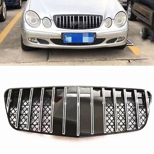 Front Bumper Grille Grill For 2003-2005 Benz W211 E Class GT Style Chorme Black - Imagen 1 de 3