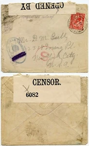 WW1 GB S CENSORED to NEUTRAL USA 1917 FPO 19 APRIL...9TH CANADIAN BRIGADE - Picture 1 of 1