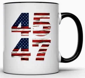 45 47 TRUMP 2024 CHRISTMAS MUG GIFT COFFEE CERAMIC CUP DONALD TRUMP PRESIDENT - Picture 1 of 7
