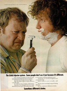 1972 Vintage Print Ad The Schick Injector system Some people Shaving Razor Cream - Picture 1 of 2